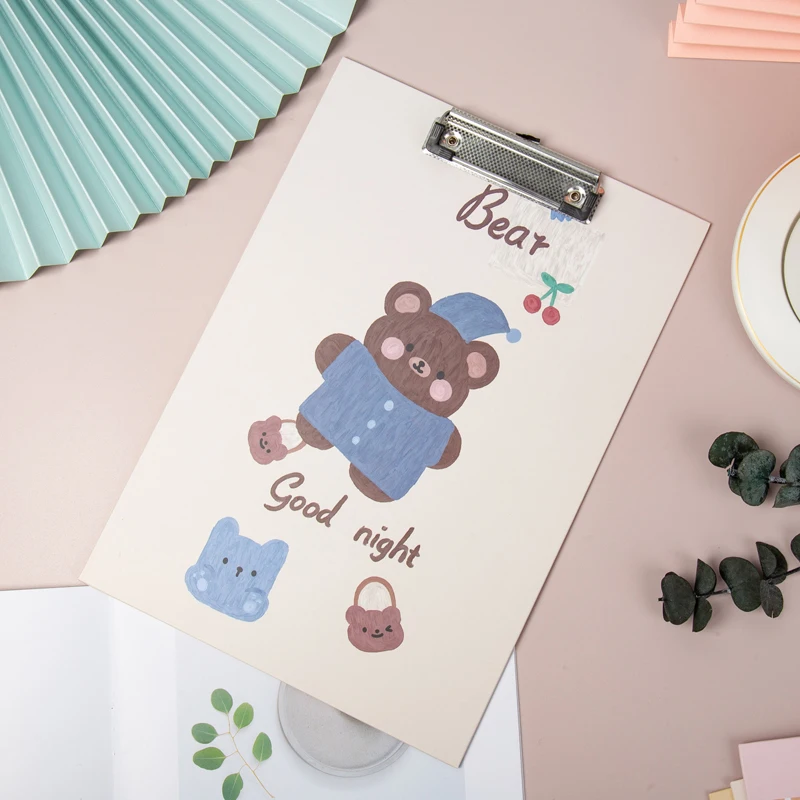 Wholesale Novelty Stationery Promotion Customized Logo Hard cover Colorful Carton Printed A4 Paper Clipboard For Kids