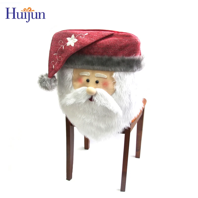 christmas Craft Best selling High Quality 3D christmas chair back cover set of 3 for Home decoration Santa snowman reindeer Festival items