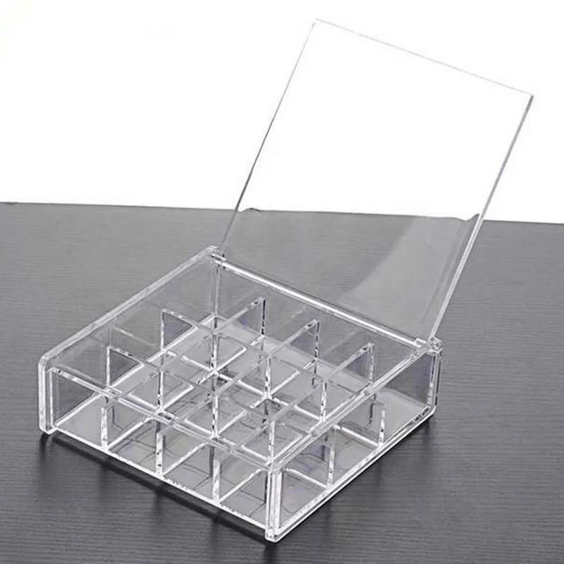 
12 Grid Acrylic Transparent Jewelry Box with Cover for Necklace Earring Ring 