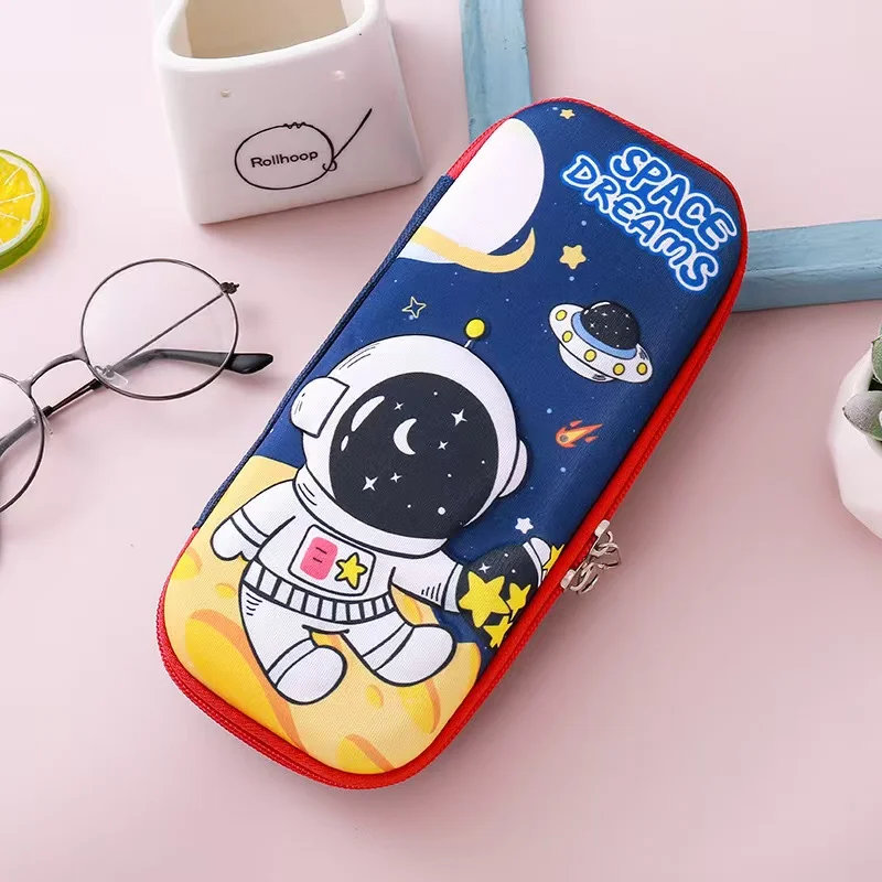 Factory Price Custom Design EVA Zipper Cartoon Design Printed Pattern Rectangular Pencil Bag Pencil Case