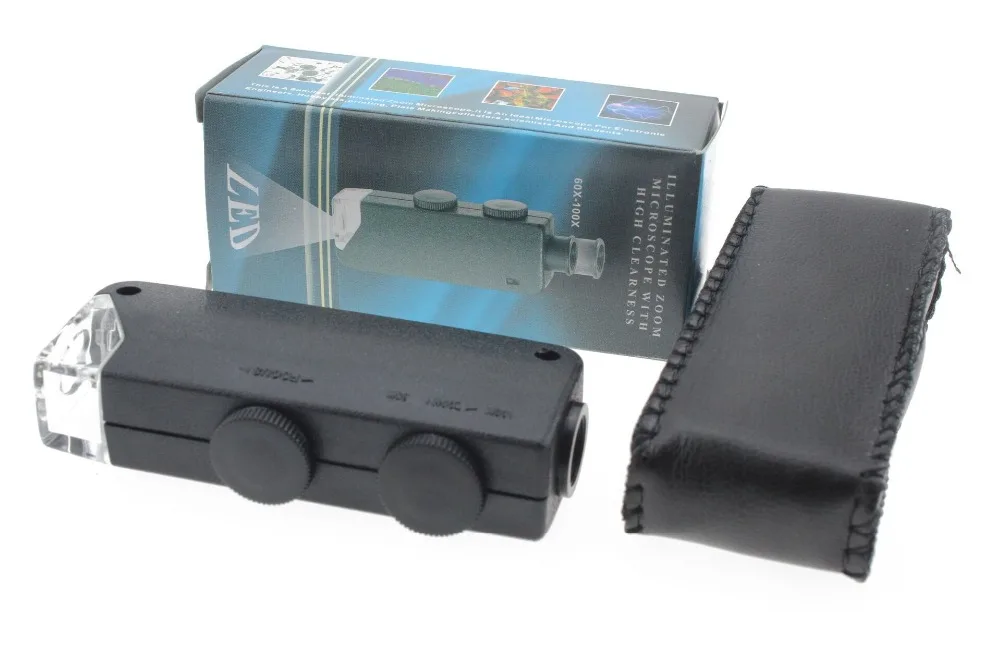 Mobile Phone Universal Clip-type Jewelry Loupe 60-100X Adjustable Electronic Microscope with LED