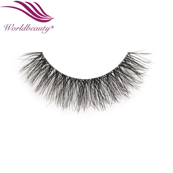 2023 Worldbeauty New natural curl lashes Wholesale 3D effect Patent Triangle  eyelash Fluffy unique invisible band lighter lash