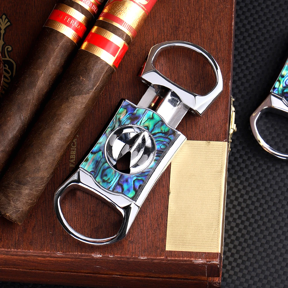 Brand New Personalized Stainless Steel Metal Classic Double Blade Cigar Cutter Guillotine Christmas Cigar Scissors Gift