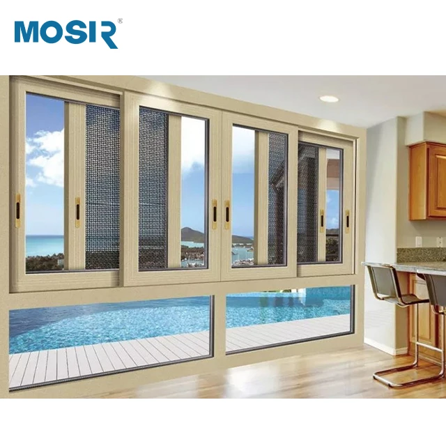 Factory Direct Price Aluminium Living Room Sliding Window with Hollow Profile and Tempered Glass window for house
