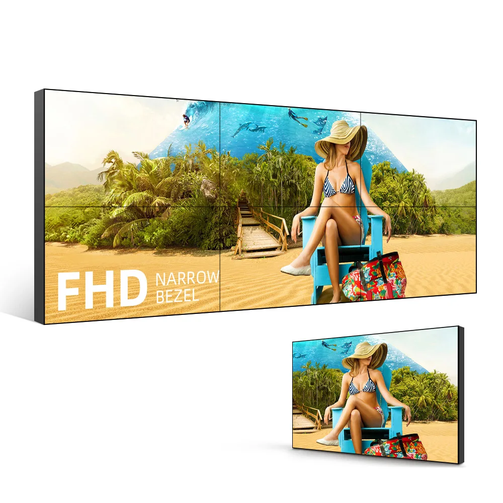 Ультратонкий узкий ободок 4K HD 2x3 3x3 панели внутренняя цифровая вывеска ЖК-дисплей рекламный экран Сращивание видео стены