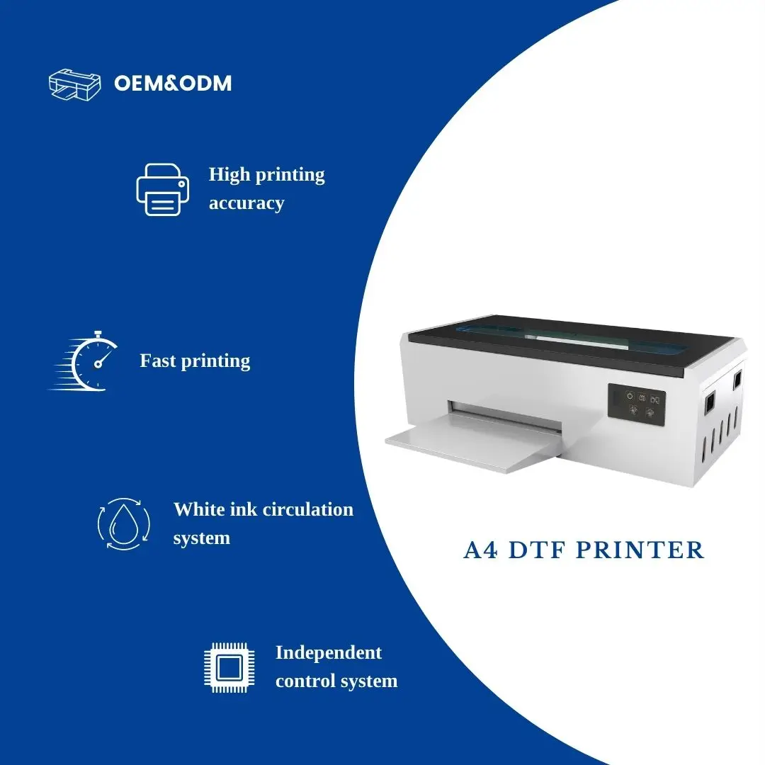 Reizjet Desktop Impressora Inkjet A4 DTF Printer Industrial T Shirt Mini LOGO Printing Machines For Small Business At Home