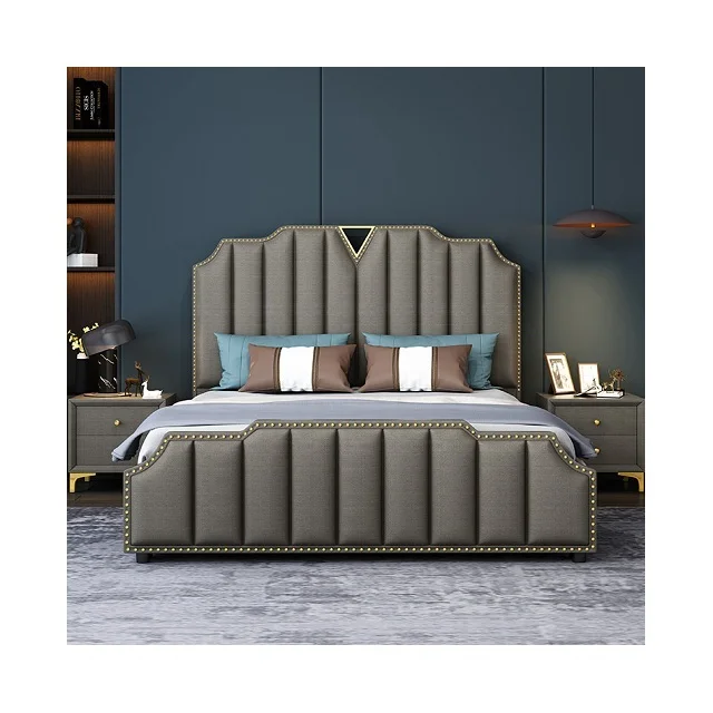 
Luxury modern design room fruniture upholster twin queen beds leather storage bed wooden frame king size double beds with drawer 