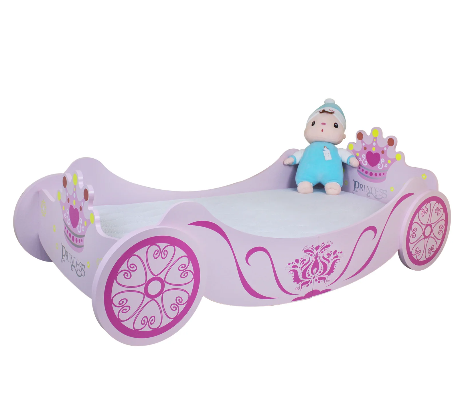 lovely Princess style bed girls bedroom furniture 143x73.5x60cm wooden pink house bed kids