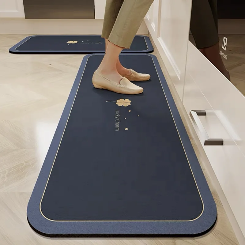 Water Absorbent Rug Set Rubber Diatom Mud Floor Mat Kitchen Carpet Anti Slip Diatomite KItchen Rug Set For Kitchen Roo
