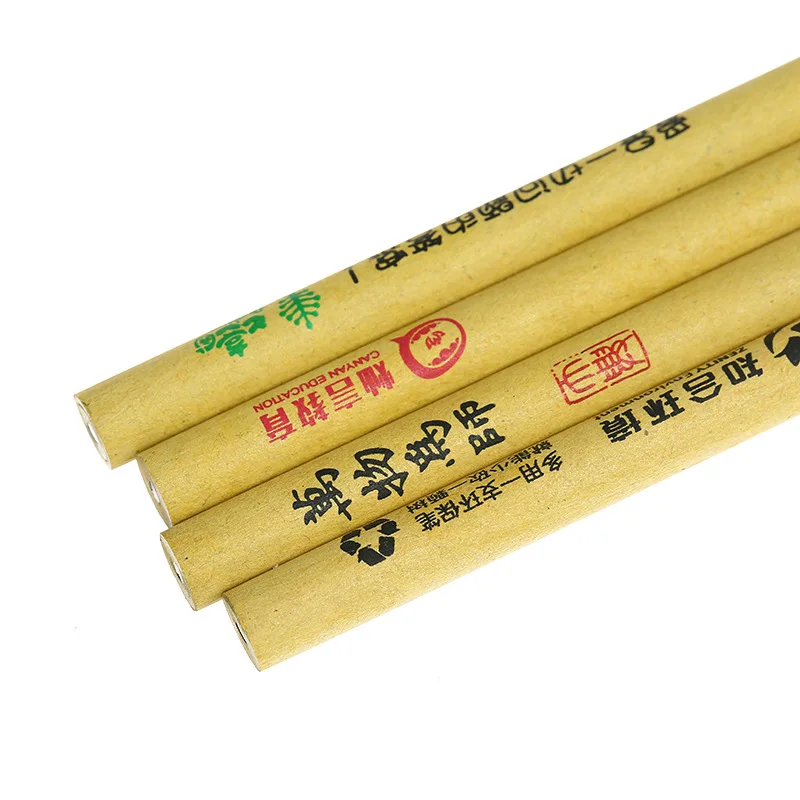 Creative eco-friendly non toxic students recycled kraft paper hb pencils with custom logo sharpened