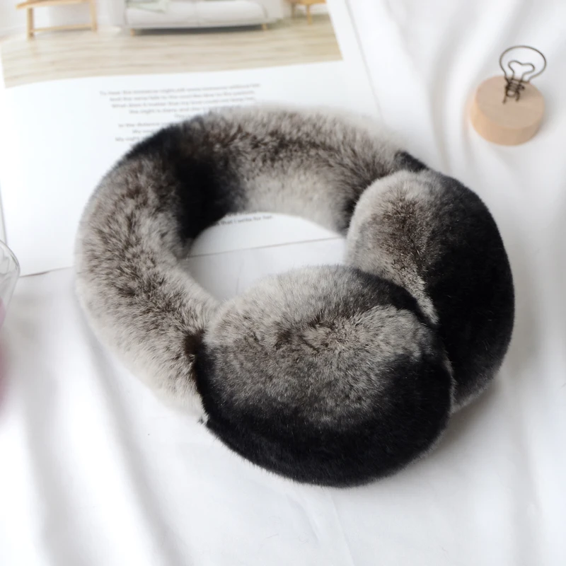 Теплые Зимние красивые наушники из меха кролика рекс для женщин