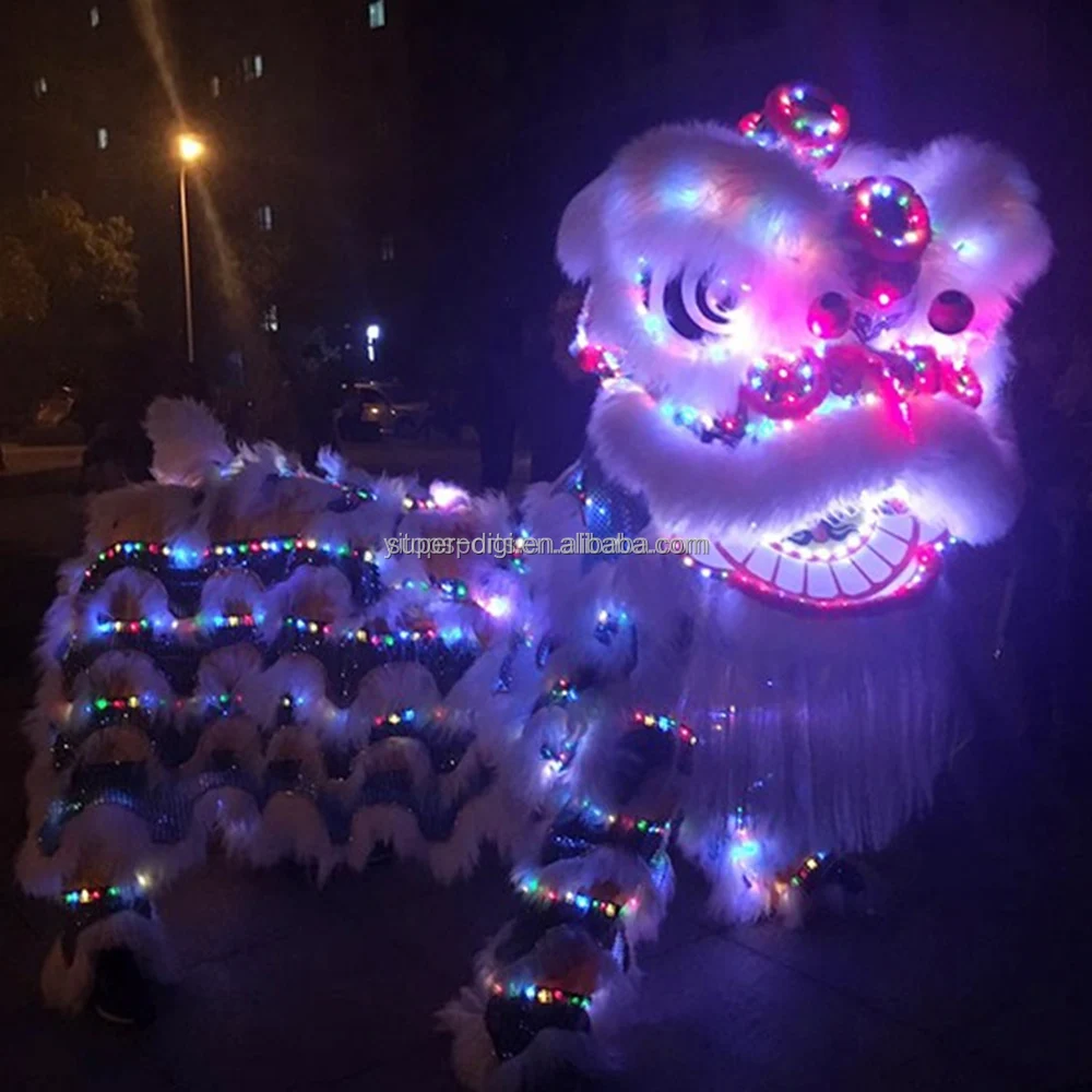 Nightclub bar Stage Show Light Color Change LED Lion Dance Costume Traditional Chinese Foshan with