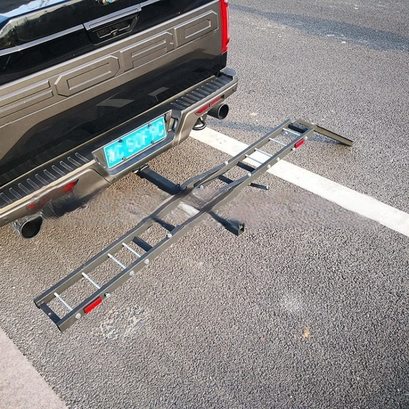 500LBS Steel Motorcycle Scooter Dirt Bike Carrier Hauler Anti Tilt Hitch Mount Rack Ramp with 2' Receiver Trailer Hitch Pin Car