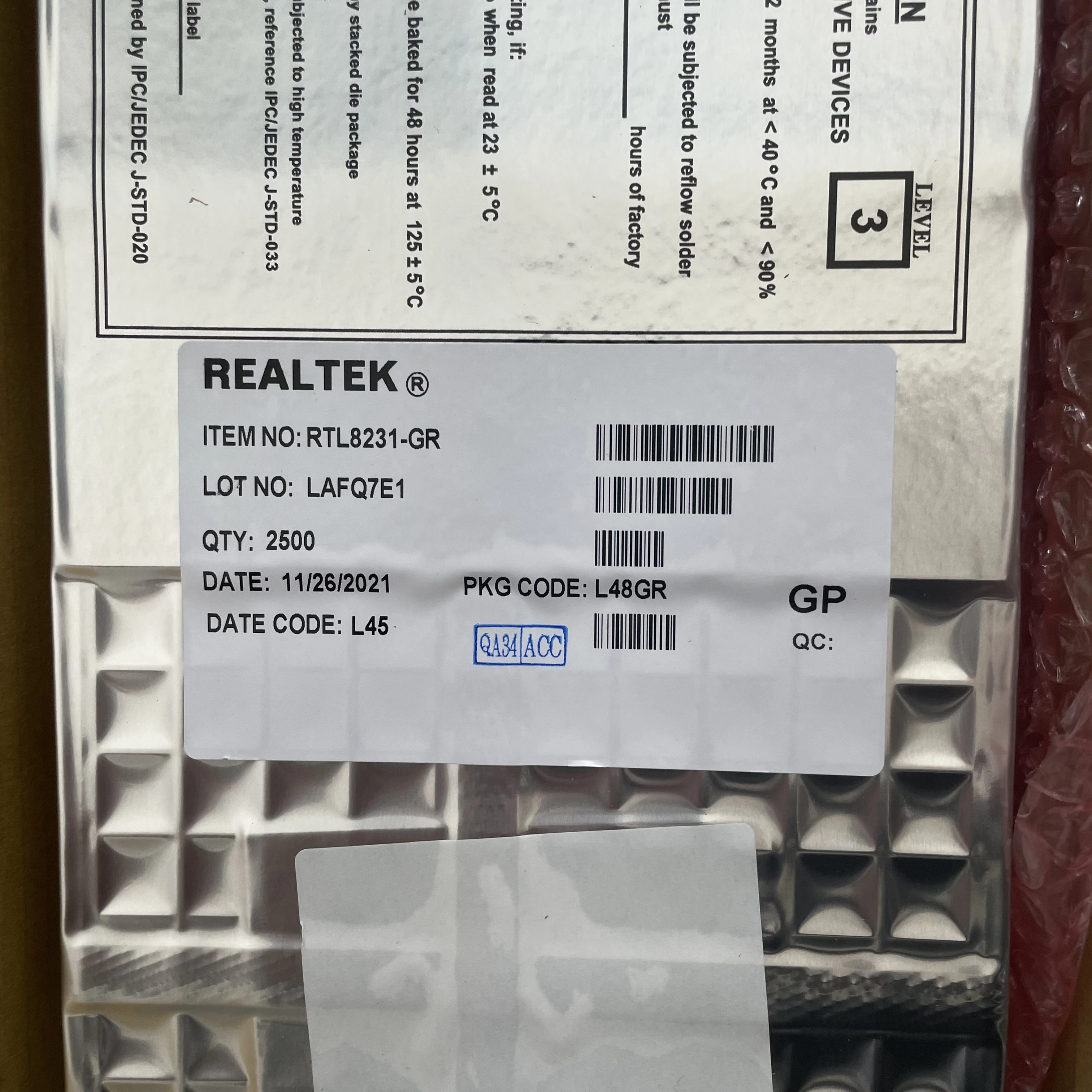 electronic components RTL8231-GR RTL8370MB-CG   one stop bom service  chip in stock LQFP48 QFP48 QFP  integrated circuits