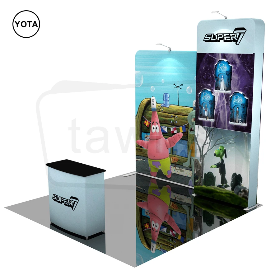 Tawns Foldable Portable Photo Booth Media Backdrop Wall Pull up Stand Banner for Trade Show Exhibition