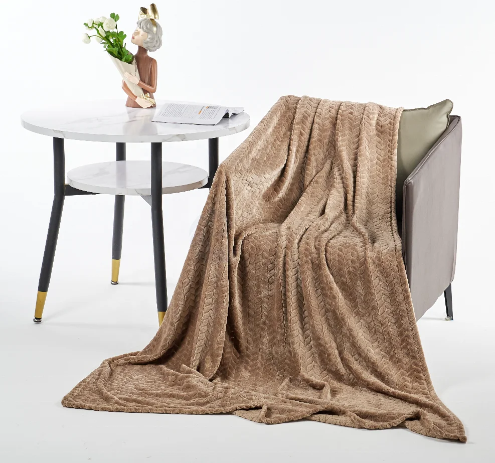 2021 China Best Price Personalized  Jacquard Flannel throw Coral  couch  fashion blanket