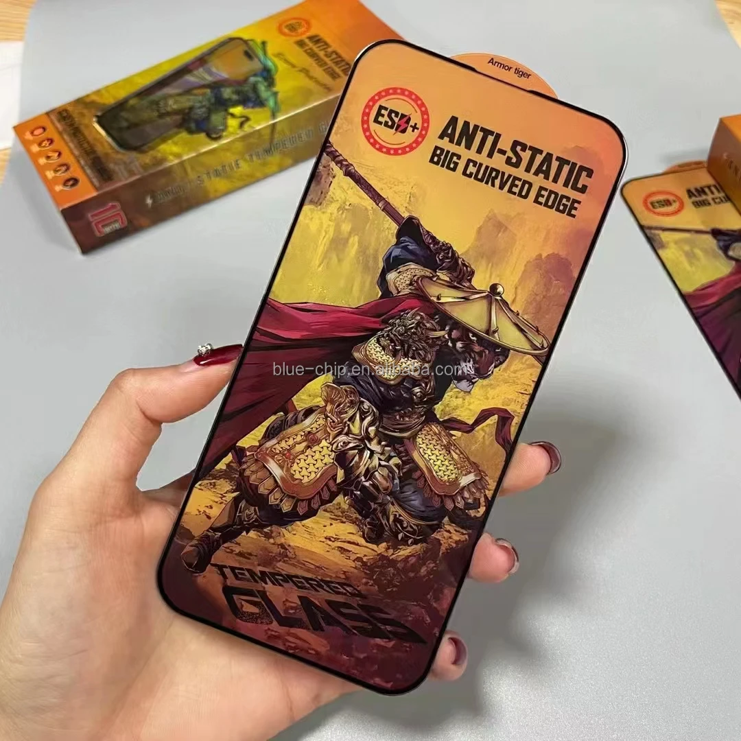 Dust-proof Super Glass ESD + Dust and Static Proof Armor Tiger Tempered Glass Screen Protector For iphone 12 13 Pro Max 14 Plus