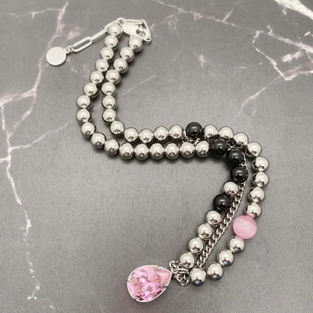 BSCI audit factory extra large ball chain 8mm thick stainless steel beaded necklace