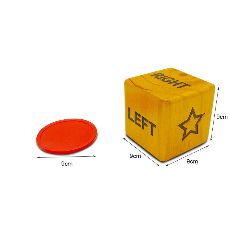 Giant Right Center Left Wood Yard Dice Game Indoor Outdoor Waterproof Jumbo Wooden Lawn Game Big Backyard Dice Game for Family