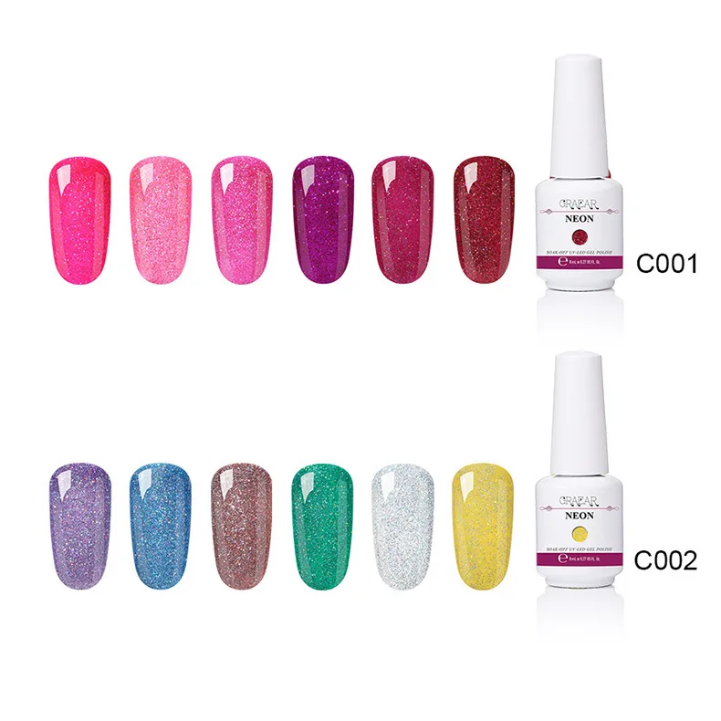 2022 Hot Sale Colorful Nail Polish Set 6 Colors Per Set Uv Gel Nail Polish
