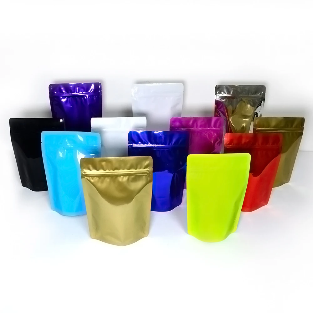 Wholesale Doypack Aluminium Custom Candy Cookies Mylar Bags Compostable Stand Up Pouch Gold for Food Package