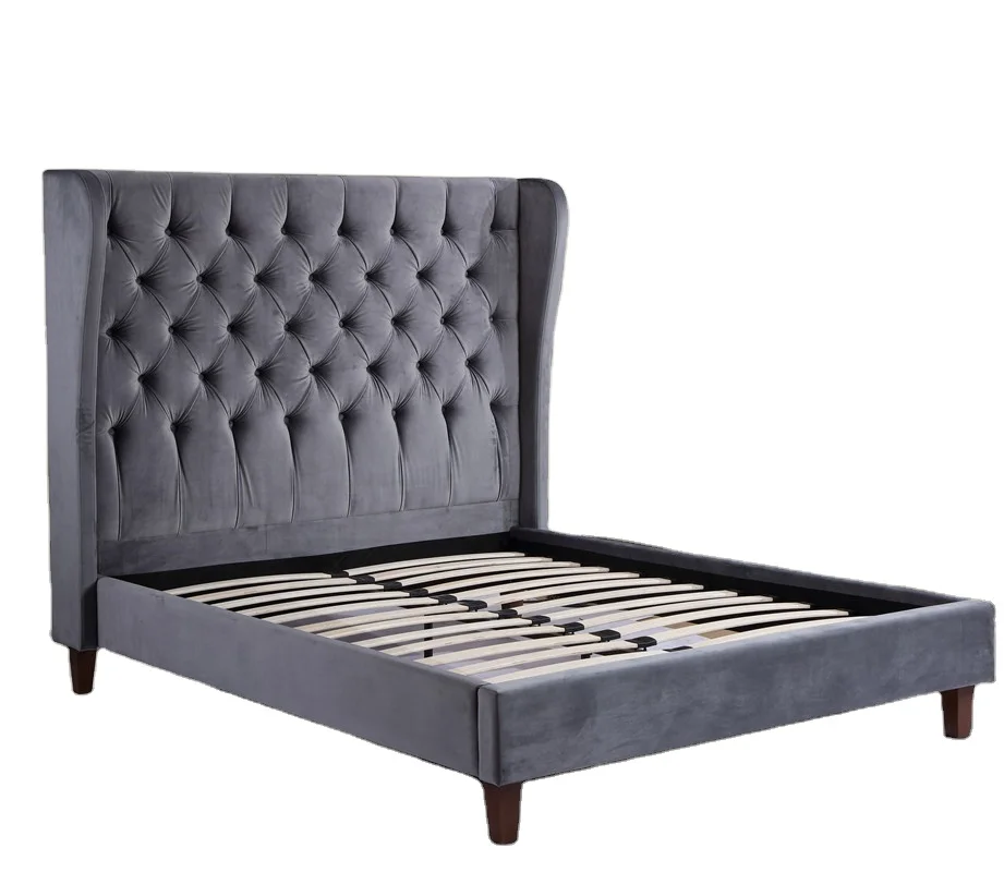 Latest modern simple luxury bed sets furniture bedroom set bed frame solid wooden double king size  bed