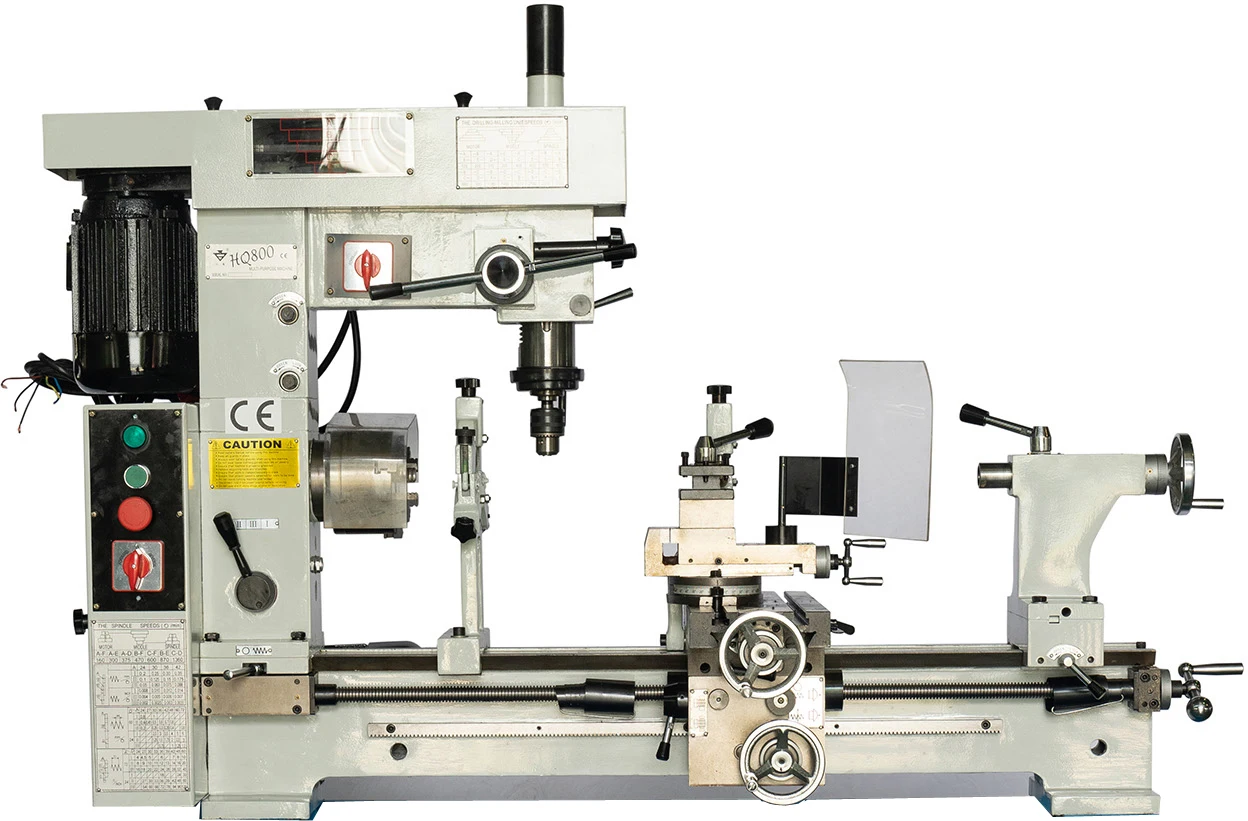 3 In 1 Mill Drill Combo HQ800 cnc machining center  wheel polishing machine