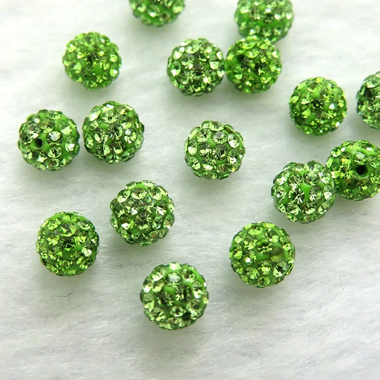Colorful Decorative Crystal Beads For Jewelry Making Fashion Rhinestone Paved Ball Polymer Clay Crystal Rhinestone Beads