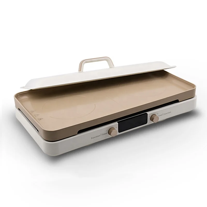 Multi Functional double burner induction cooker and home kitchen appliances family griddle grill Pan Cookware