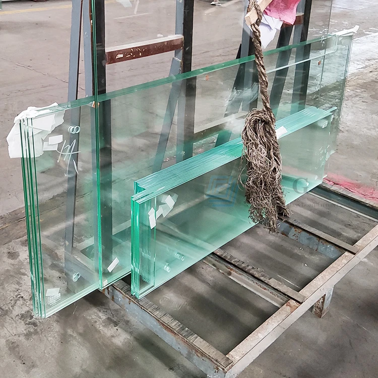 China Glass Manufacturing 10mm Low Iron Tempered Glass+1.52mm PVB+10mm PVB Safety Laminated Glass