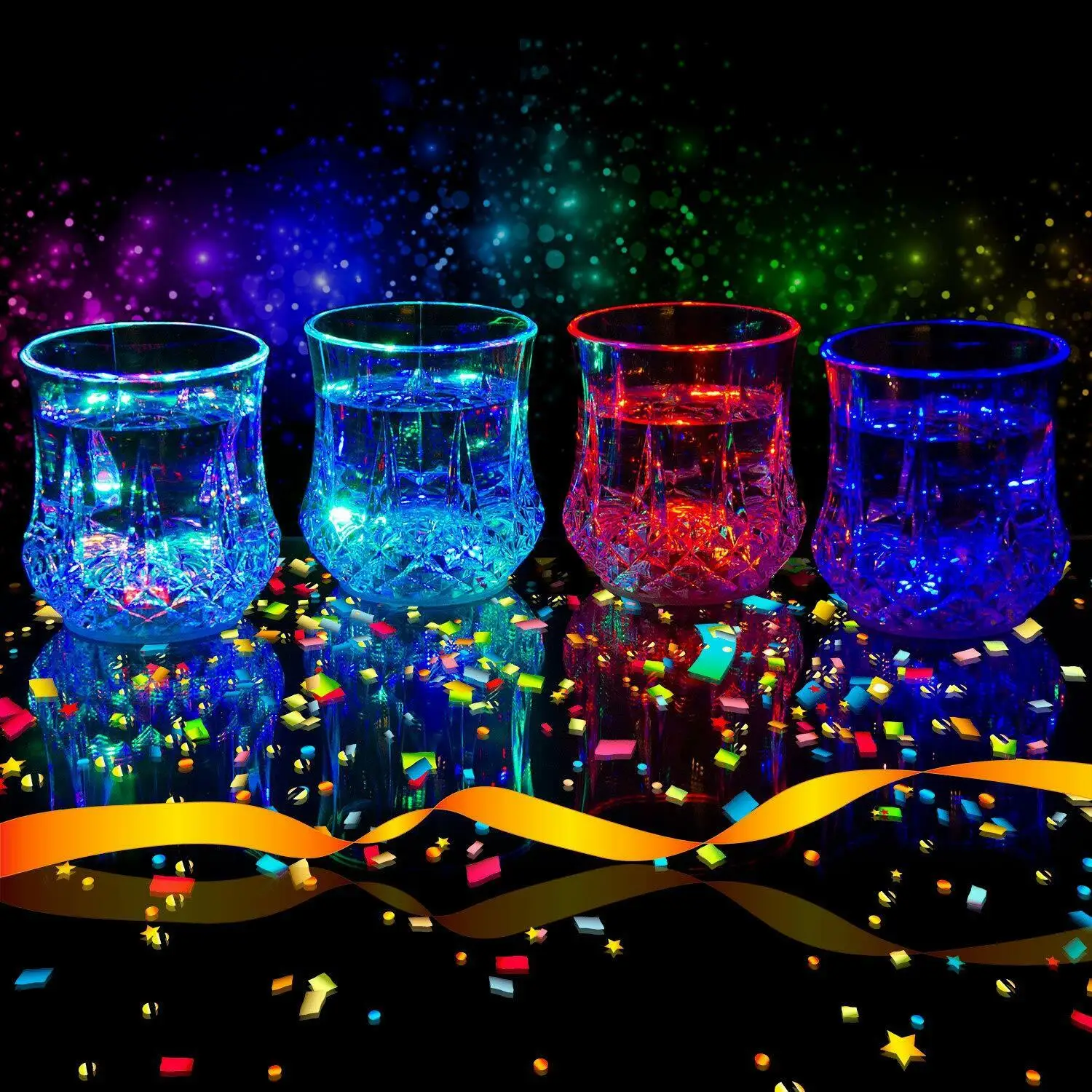 New Style Stemless Wine Color Change Bar Party glow light up tequila acrylic halloween plastic led shot glass