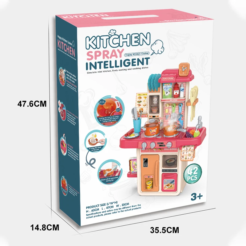 Kids Pretend Play Simulation Appliance Kitchen Games Toy Plastic Children Spraying Mist Kitchen Play Set For Girls Educational