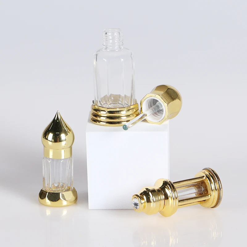 3ml 6ml 12ml small capacity  mini qatar essential oil bottle cosmetic serum glass bottle