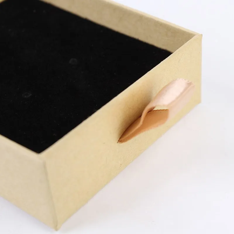 
Luxury private label small rectangle kraft paper eva foam custom Jewelry boxes for ring earring 