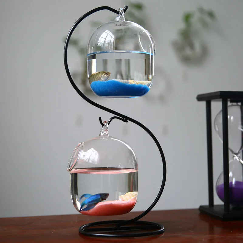 Creative Hanging Aquariums Fish Tanks Table Decoration Small Fish Tank Transparent Glass Fish Tank