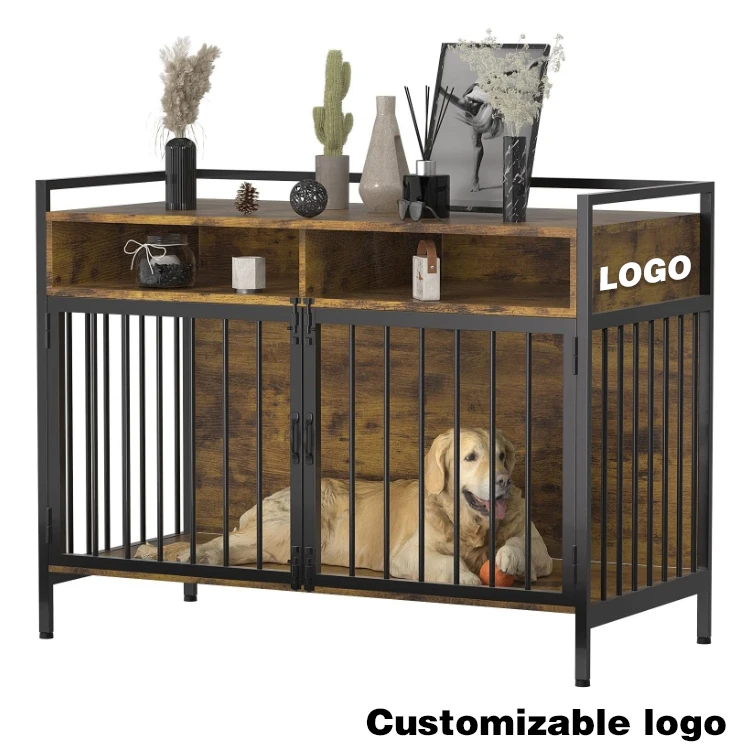 Wholesale Dog Kennel Crates Cage Table Indoor Large Dog Crate Furniture With Storage