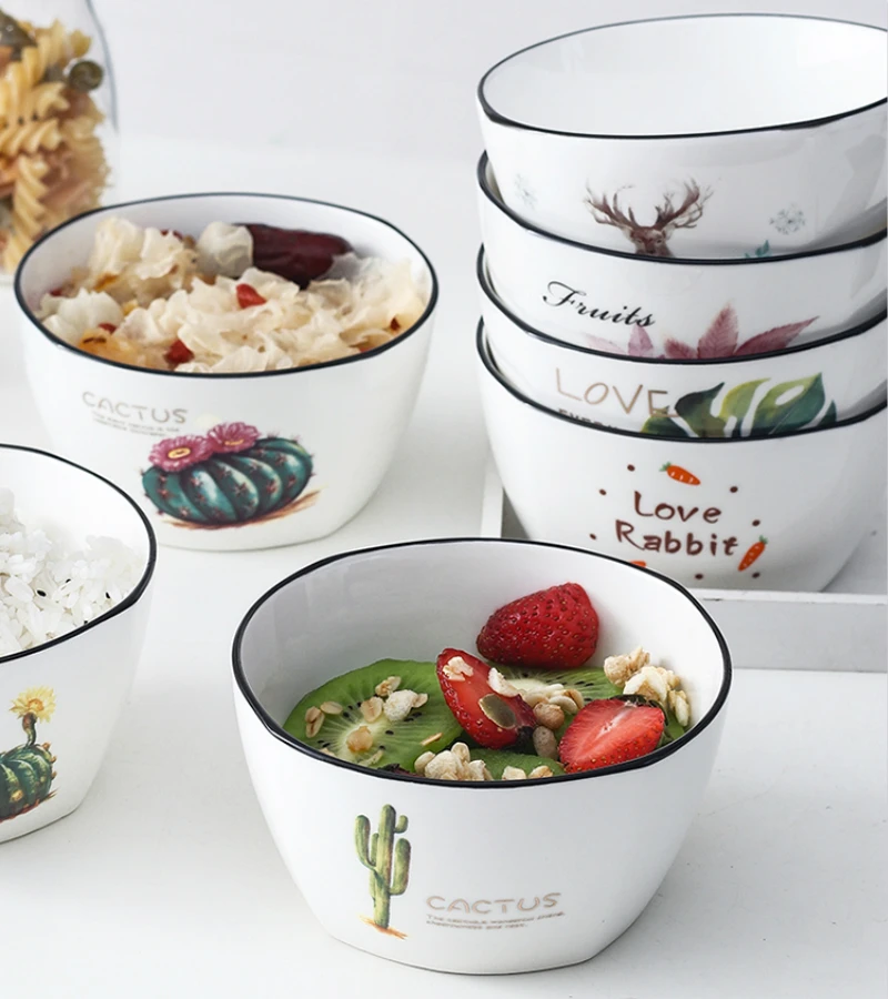 Керамическая круглая миска для лапши в японском стиле, керамическая миска для завтрака 4,5/5,5 дюйма