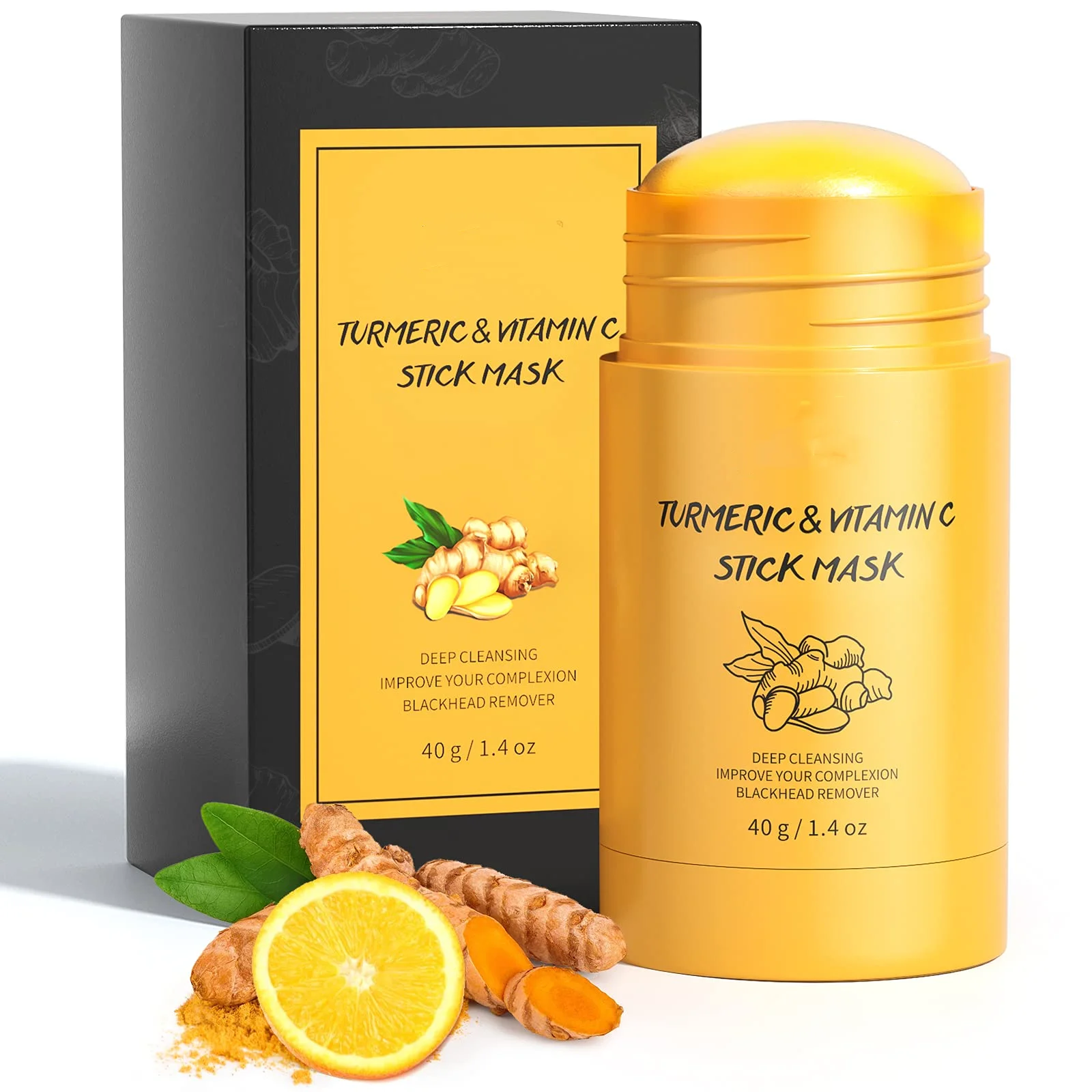 Private Label Effective Deep Clean Gently Exfoliate Pore Detox Mud Musk Turmeric Clay Mask Turmeric Facial Stick Mask