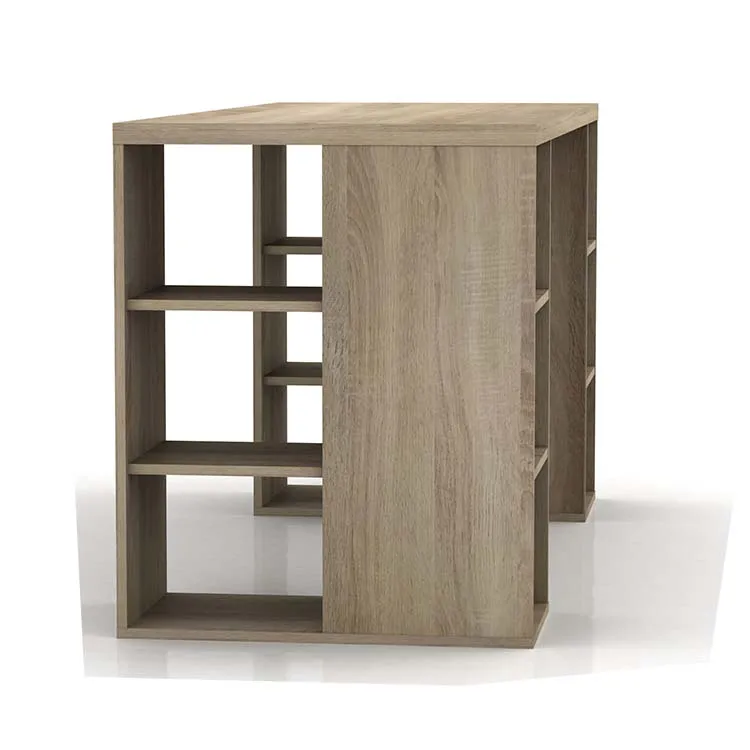 Large storage computer desk modern writing table for home office library student study bedroom With bookshelf