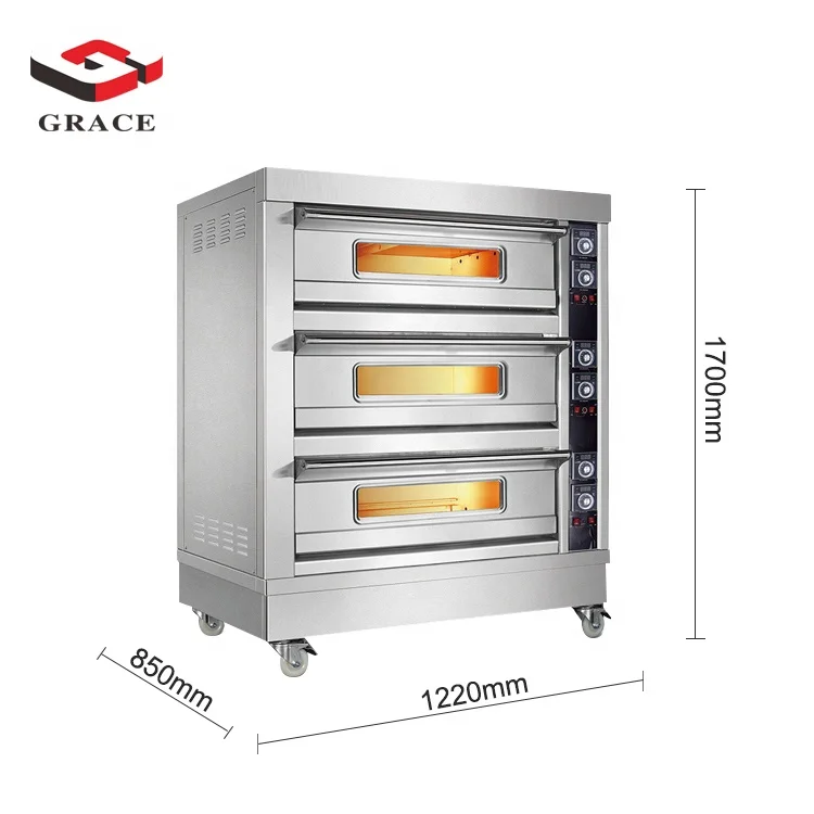 380v 50hz электрический 3 слоя Коммерческая печь для приготовления курицы торт выпечки хлеба духовка выпекания
