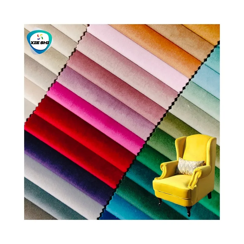 Manufactory Selling Polyester Sofa Upholstery Fabric Linen Flannel Dutch Velvet Suede Frosted Velvet Chenille Flocking for sofa