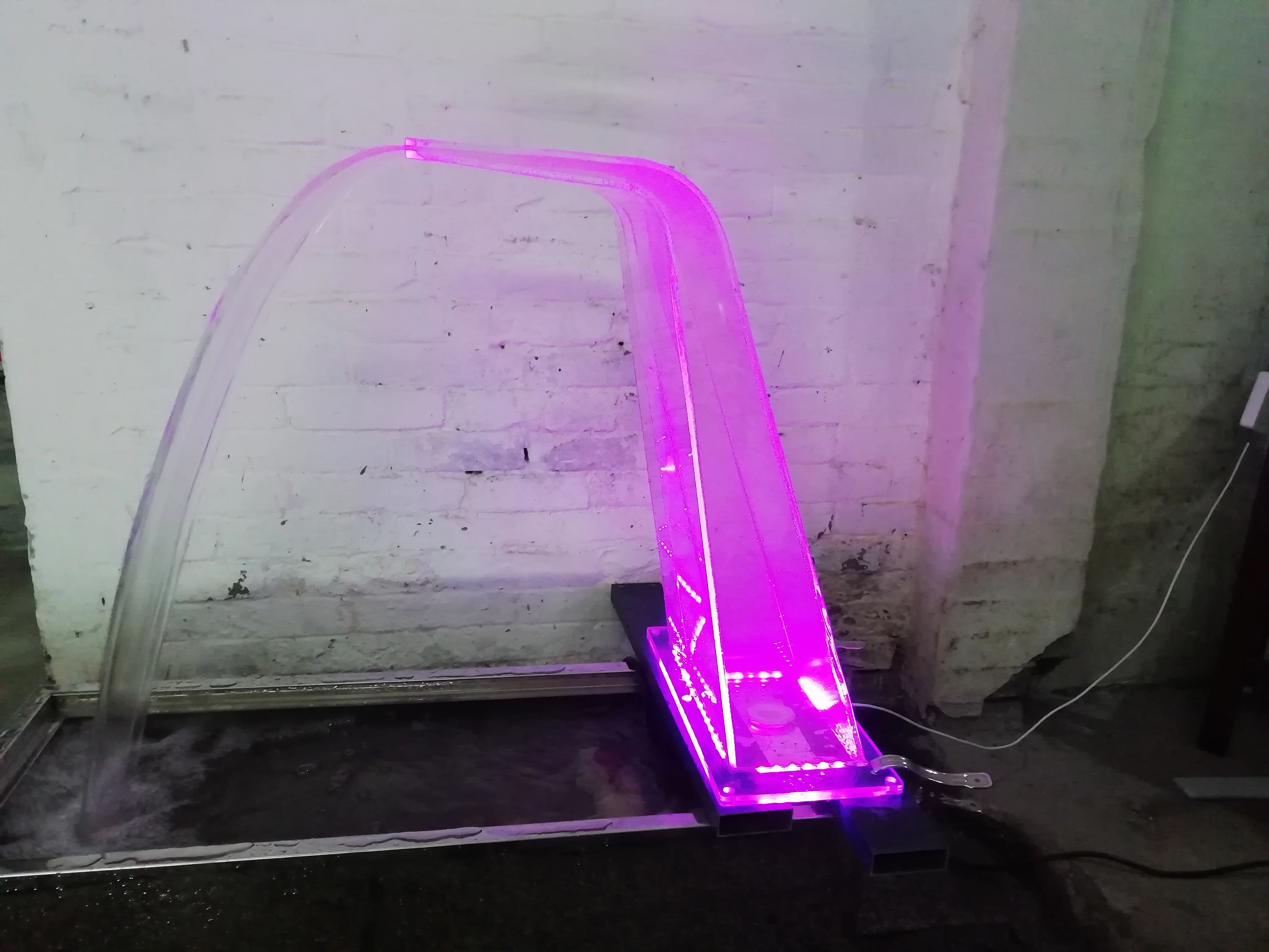 7colors indoor decorative acrylic waterfall with led light strip and adaptor for garden water scape