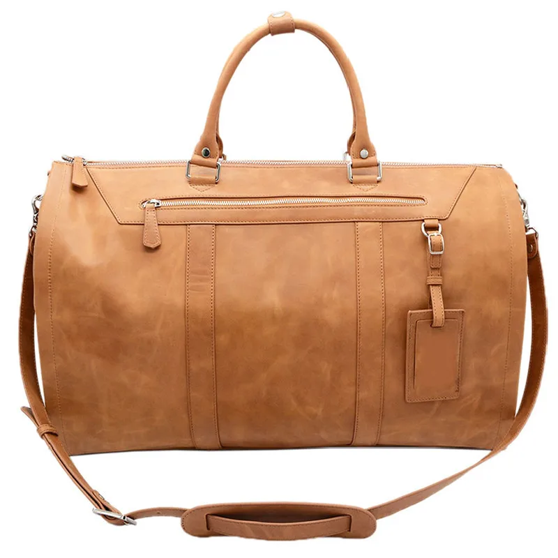 Wholesale Portable Luxury wedding dress bag Genuine leather travel suit bag high quality suit garment bag