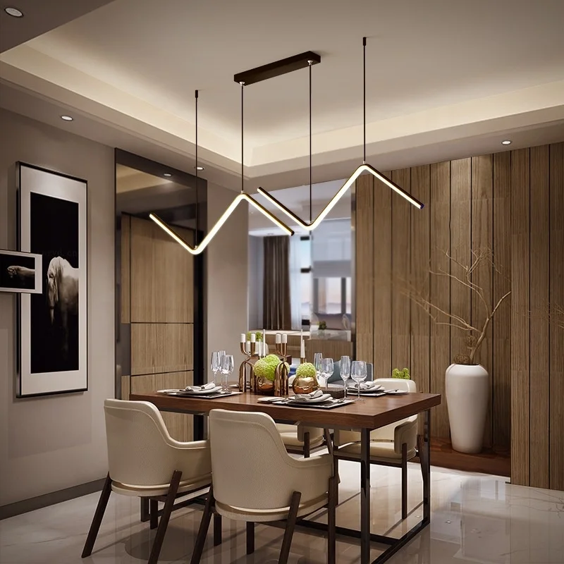 Nordic design z-shape chandeliers pendant hanging lights home fancy indoors kitchen lights lighting led chandelier lamp modern