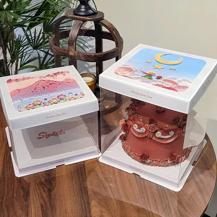 White In Bulk Transparent Plastic Box For Small Round Cake Boxes