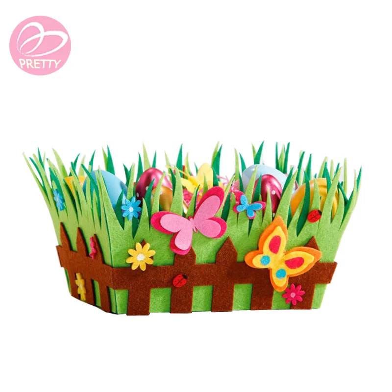 2019 Popular Easter Felt Egg Box Gift Basket For Spring Decoration