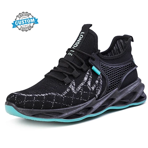 customize grey flying knit durable lightweight breathable blade white sneakers for man free shipping man boots sport shoes