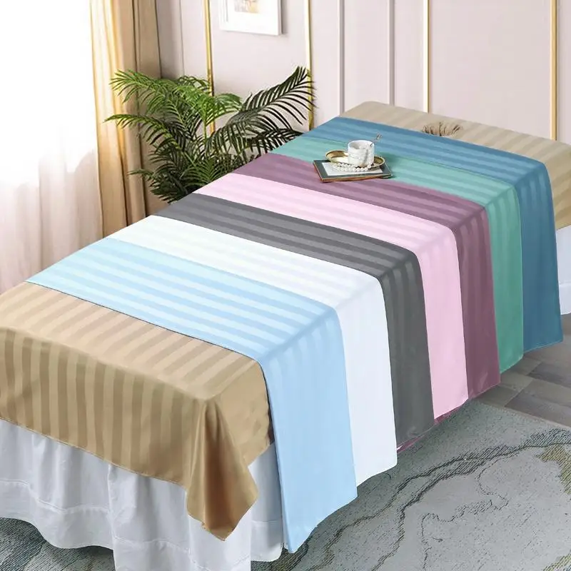 Wholesale Polyester Stripe SPA Sheet Massage Table Sheet