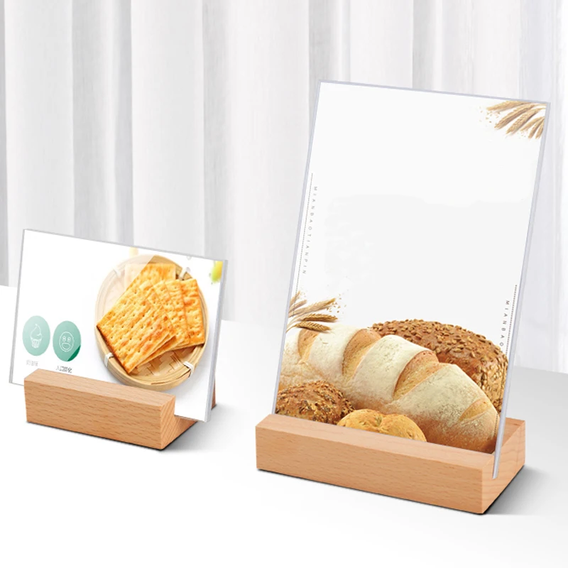 Rustic unfinished custom logo wooden card holer / gift card stand