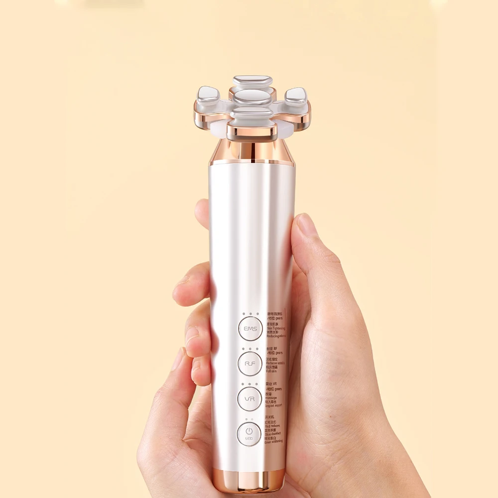 Unique Free Moving RF Head Three LED light Vibtraion EMS Home Use Radio Frequency Facial Beauty Device Instrument